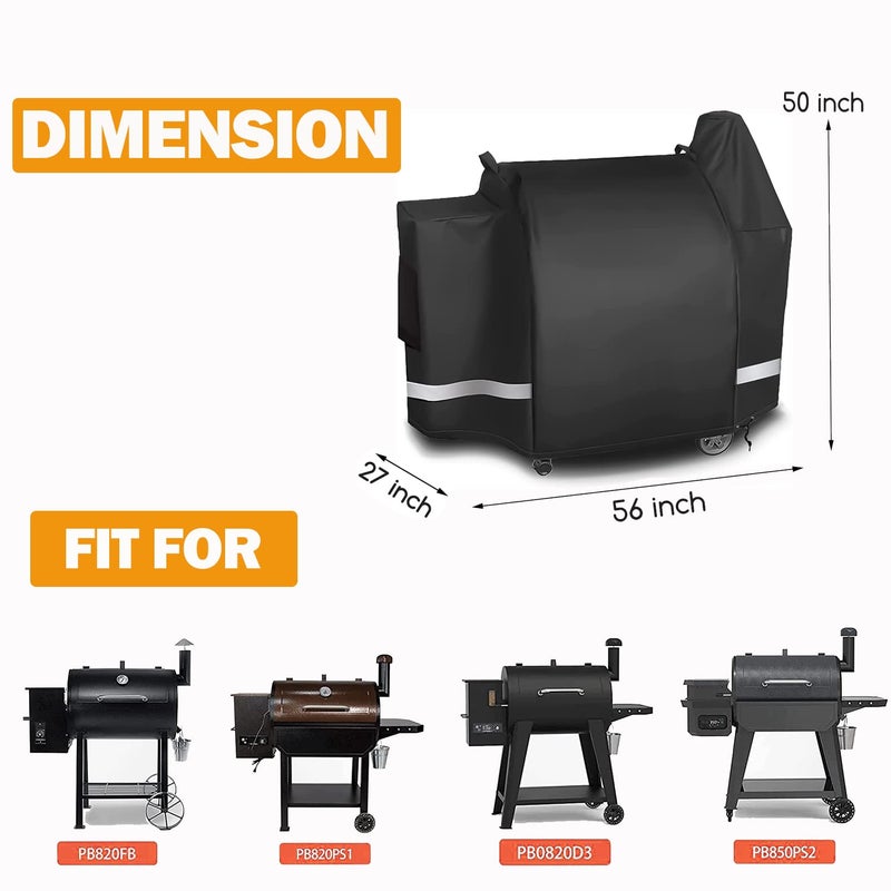 Utheer Grill Cover for Pit Boss 820 Deluxe, Pro Series 850, Z Grill 700 Series, Heavy Waterproof BBQ Grill Cover for 820D PB820FB Wood Pellet Grill, 600D Heavy Duty Fabric - Image 2